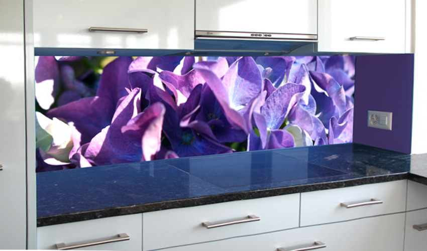 weisse Küche mit kühlem violett (Bild-Nr. 0200089)

